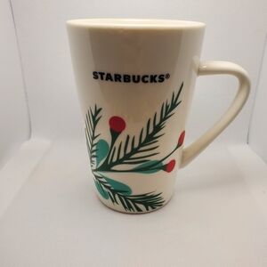 2020 Starbucks Holiday Christmas  Coffee Mug White Mistletoe 12oz HTF